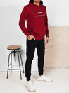 Herren Sweatshirt mit Aufdruck Farbe Weinrot DSTREET BX5707