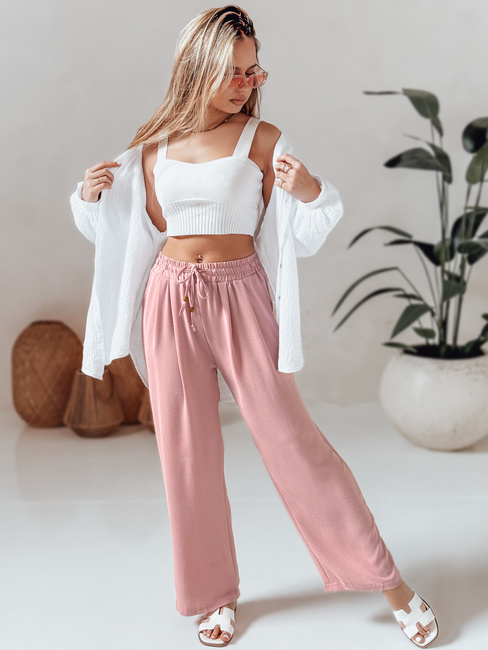 Damen Freizeithose mit weitem Bein LOVETRIP rosa Dstreet UY2638