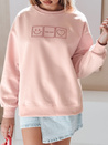 Damen Sweatshirt in Übergröße mit Stickerei EASYJOY rosa Dstreet BY1513
