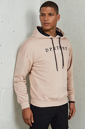 Herren Sweatshirt mit Aufdruck Farbe Beige DSTREET BX5677