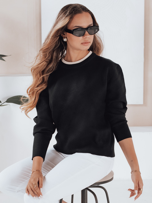 Damen Basic-Pullover DARMILA schwarz Dstreet MY2504