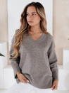 Damen Pullover mit V-Ausschnitt VERALIA grau Dstreet MY2519