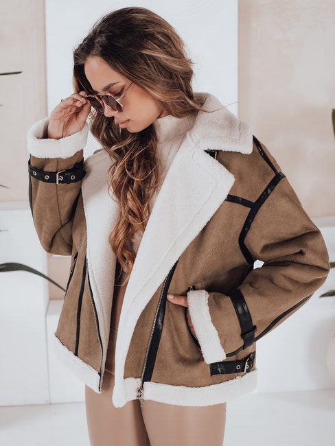 Damen Schafsfelljacke braun Dstreet TY5124