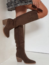 Damenstiefel aus Wildleder mit Absatz braun Dstreet ZY1062
