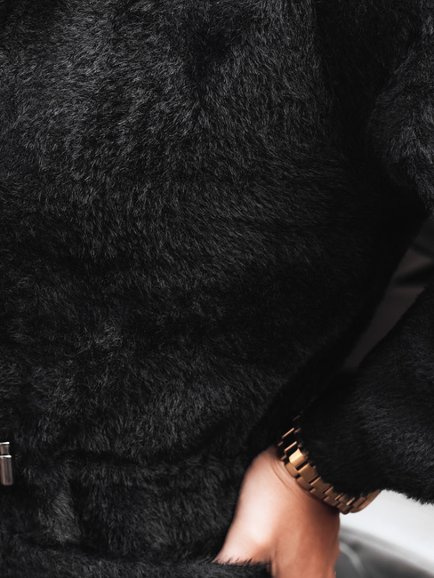 Langer Damenmantel mit Kapuze MELBY schwarz Dstreet NY0671