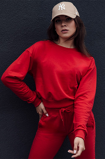 Klassisches Damen-Sweatshirt von CASUALVIBE rot Dstreet BY1304