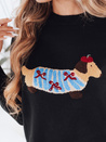 Damenpullover mit Hundeapplikation CHICPAWS schwarz Dstreet MY2541