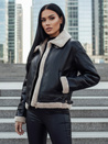 Damen Lederjacke SHEREB mit Schafsfell schwarz Dstreet TY4756z