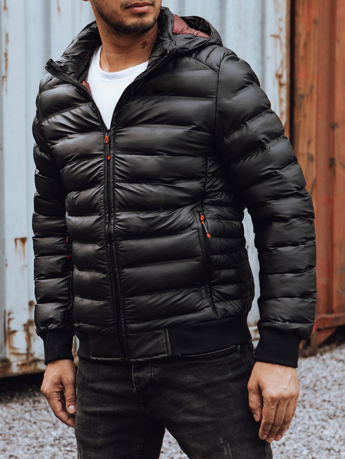 Herren Steppjacke mit Kapuze schwarz Dstreet TX4764