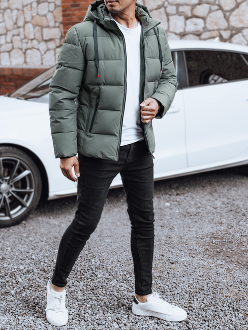 Herren Steppwinterjacke mit Kapuze grau Dstreet TX5061