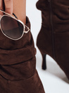 Hochhackige Stiefel mit Crinkle-Schaft braun Dstreet ZY1040