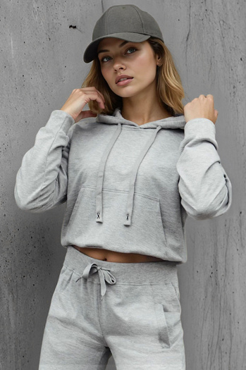 Damen Kapuzenpullover hellgrau Dstreet BY1533