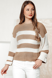 Damen Pullover LINEZZA beige und weiß Dstreet MY2382