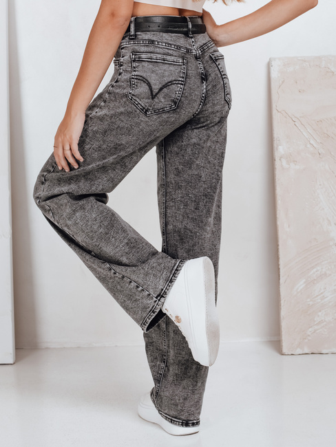 Damen Jeans mit weitem Bein schwarz Dstreet UY2747