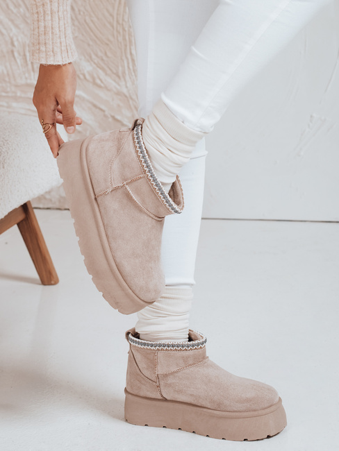 Damen Plateau-Schneestiefel hellbeige Dstreet ZY1055