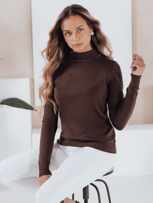 Damen Halb-Rollkragenpullover TARLENA braun Dstreet MY2481