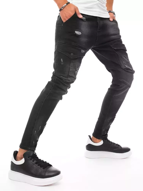 Herren Jeans Cargohose Schwarz Dstreet UX3289