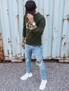 Herren Sweatshirt mit Aufdruck Khaki Dstreet BX5351