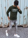 Herren Sweatshirt mit Aufdruck Khaki Dstreet BX5358