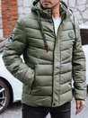Herren Steppwinterjacke mit Kapuze grün Dstreet TX5058