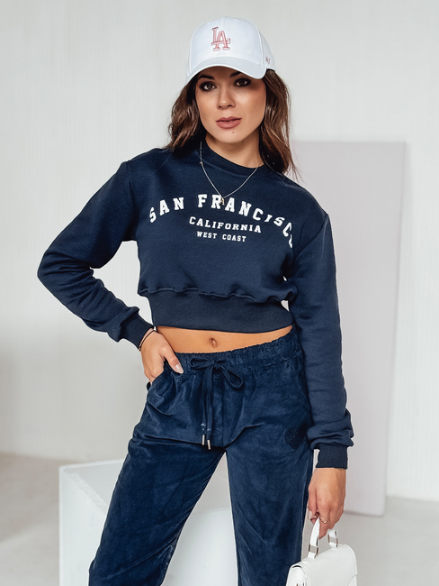 Damen Crop Top SAN FRANCISCO bedruckt navy blau Dstreet BY1344