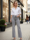 Damen Jeans mit weitem Bein und hoher Taille Grau Dstreet UY2875