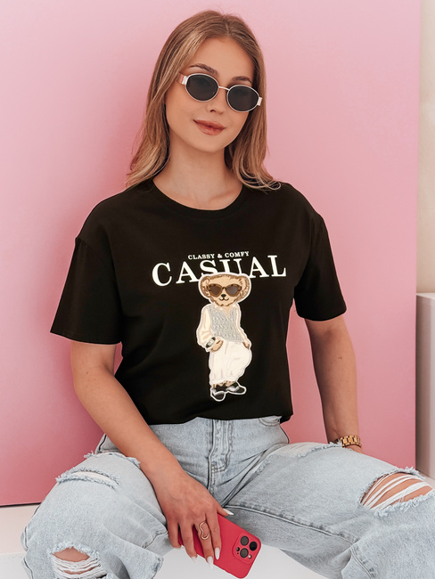 Damen-Teddybär T-Shirt MISTREET schwarz Dstreet RY2873