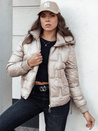 Damen FASHWARM kurze Steppjacke mit Kapuze camel Dstreet TY4638