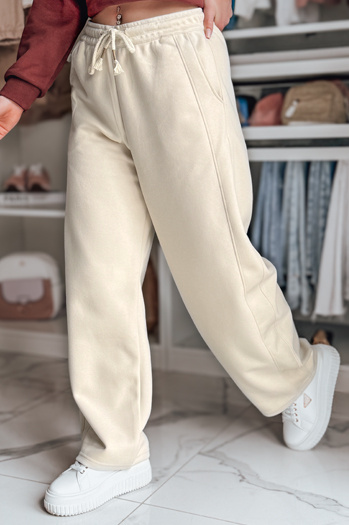 Damen Jogginghose mit weitem Bein DRESMOOD PREMIUM beige Dstreet UY2689