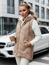 Steppweste mit Kapuze für Damen in camel Dstreet TY5107