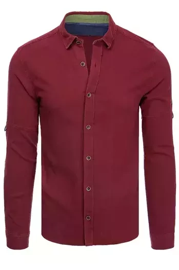 Herren Langarm Hemd Farbe Weinrot DSTREET DX2252