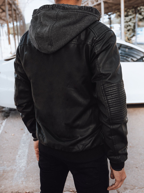 Herren Kunstlederjacke Farbe Schwarz DSTREET TX4538