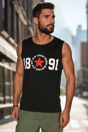 Herren ärmelloses T-Shirt schwarz Dstreet RX5652