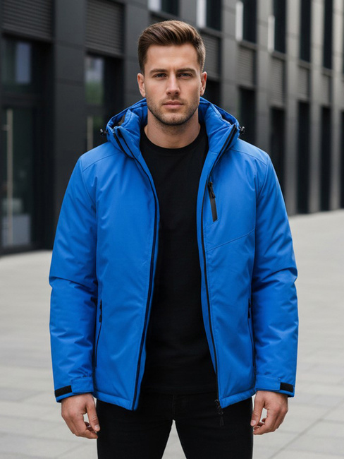 Herren Winterjacke mit Kapuze blau Dstreet TX5120