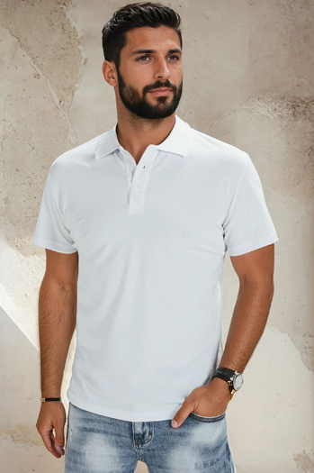 Weißes Herren-Poloshirt Dstreet PX0514