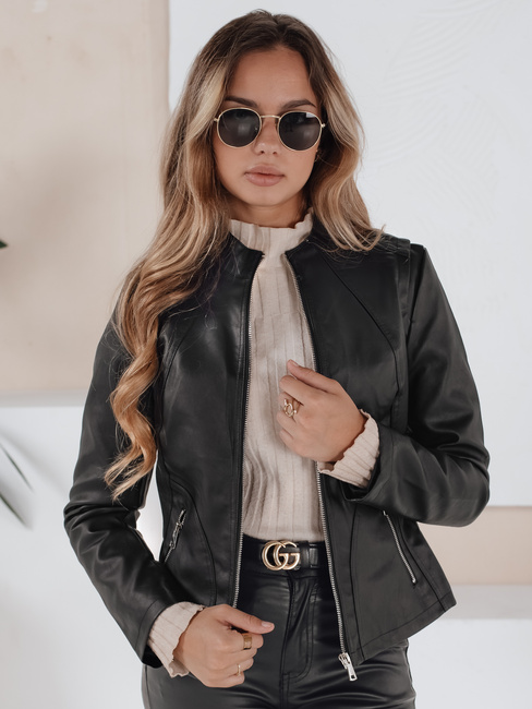 Damen Leder Ramones Jacke schwarz Dstreet TY5201