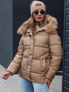 NORDKOLL Damen Winter Steppjacke mit Kapuze beige Dstreet TY4709_2