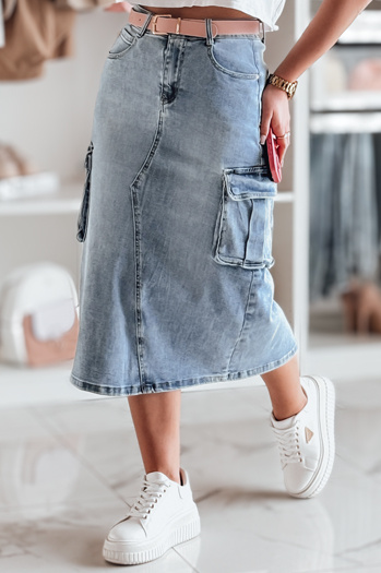 CARGOMIDI Midi-Cargo-Denim-Rock blau Dstreet CY0490