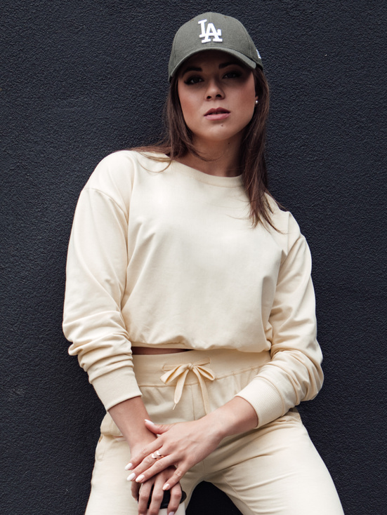 Damen-Klassiker CASUALVIBE Creme Sweatshirt Dstreet BY1297