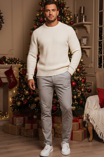 Hellgraue Chino-Hose für Herren Dstreet UX4415z