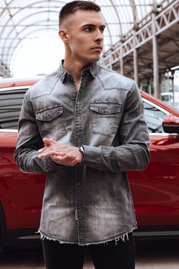 Herrenhemd grau Dstreet DX2583