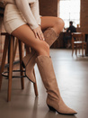 Damen Cowboystiefel aus Wildleder beige Dstreet ZY1203