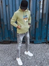 Herren Kapuzenpullover Isoliert Zip Olivegrün Dstreet BX5379