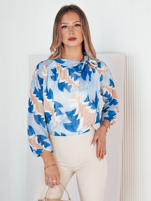 Damen Bluse mit langen Ärmeln MIREL Farbe Blau DSTREET RY2362
