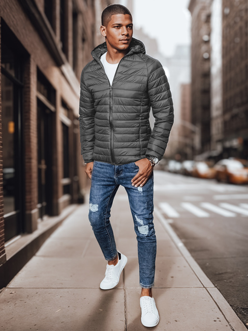 Herren Übergangsjacke Gesteppt Grau Dstreet TX4422