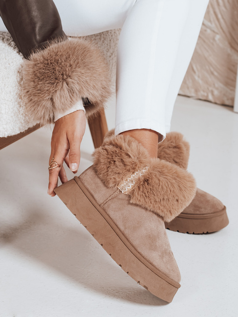Damen Schneestiefel mit Fell beige Dstreet ZY1056