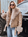Damen Ramones Jacke mit Fell beige Dstreet TY5235