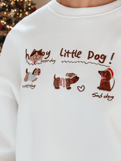 Damen Sweatshirt in Übergröße mit Dackel JAMNIKOVE weiß Dstreet BY1498z