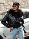 Damen Übergangsjacke MARLEN Leder mit Fell schwarz Dstreet TY4695