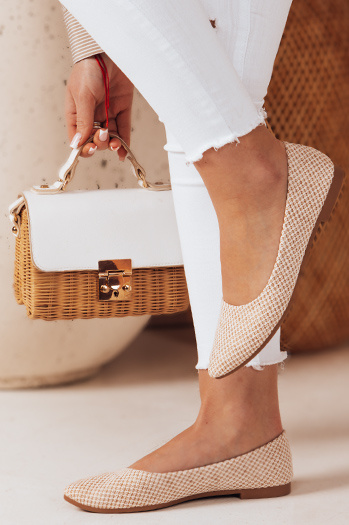 Damen Ballerinas mit flachem Absatz GLAMINO weiß Dstreet ZY0764